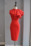 RED SIMPLE COCKTAIL DRESS