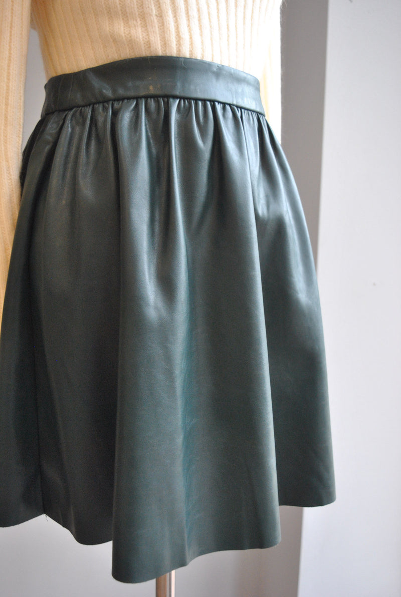 CLEARANCE - EMERALD GREEN MINI FLAIR SKIRT