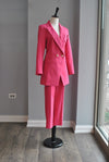 FUSCHIA PINK SUIT OF CROPPED PANTS AND OVERSIZED BLAZER