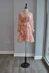 BLUSH PINK MULTI LOOSE FIT TUNIC DRESS WITH A BELT