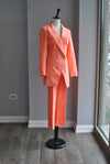 ORANGE SUIT WITH OVERSIZED BLAZER AND CROPPED PANTS