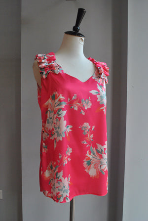 FUCHSIA PINK AND FLOWER SILKY SUMMER