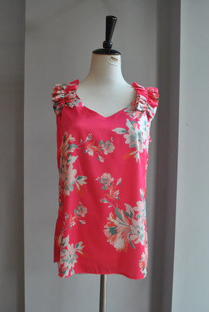 FUCHSIA PINK AND FLOWER SILKY SUMMER