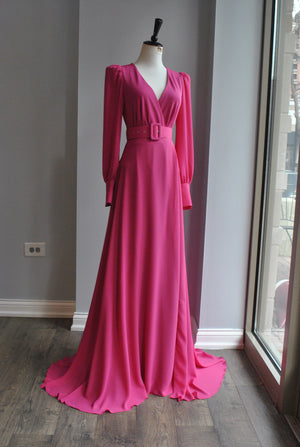 FUCHSIA SET OF MAXI SKIRT AND BODYSUIT