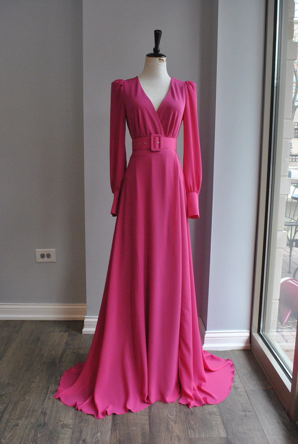 FUCHSIA SET OF MAXI SKIRT AND BODYSUIT