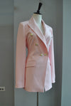 BLUSH PINK DOUBLE BREASTED LONGER BLAZER