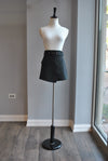 TEAL / SAGE MINI FAUX LEATHER SKIRT WITH ZIPPERS