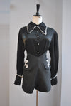 BLACK SHORTS WITH PEARLS AND RHINESTONES