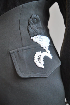 BLACK SHORTS WITH PEARLS AND RHINESTONES