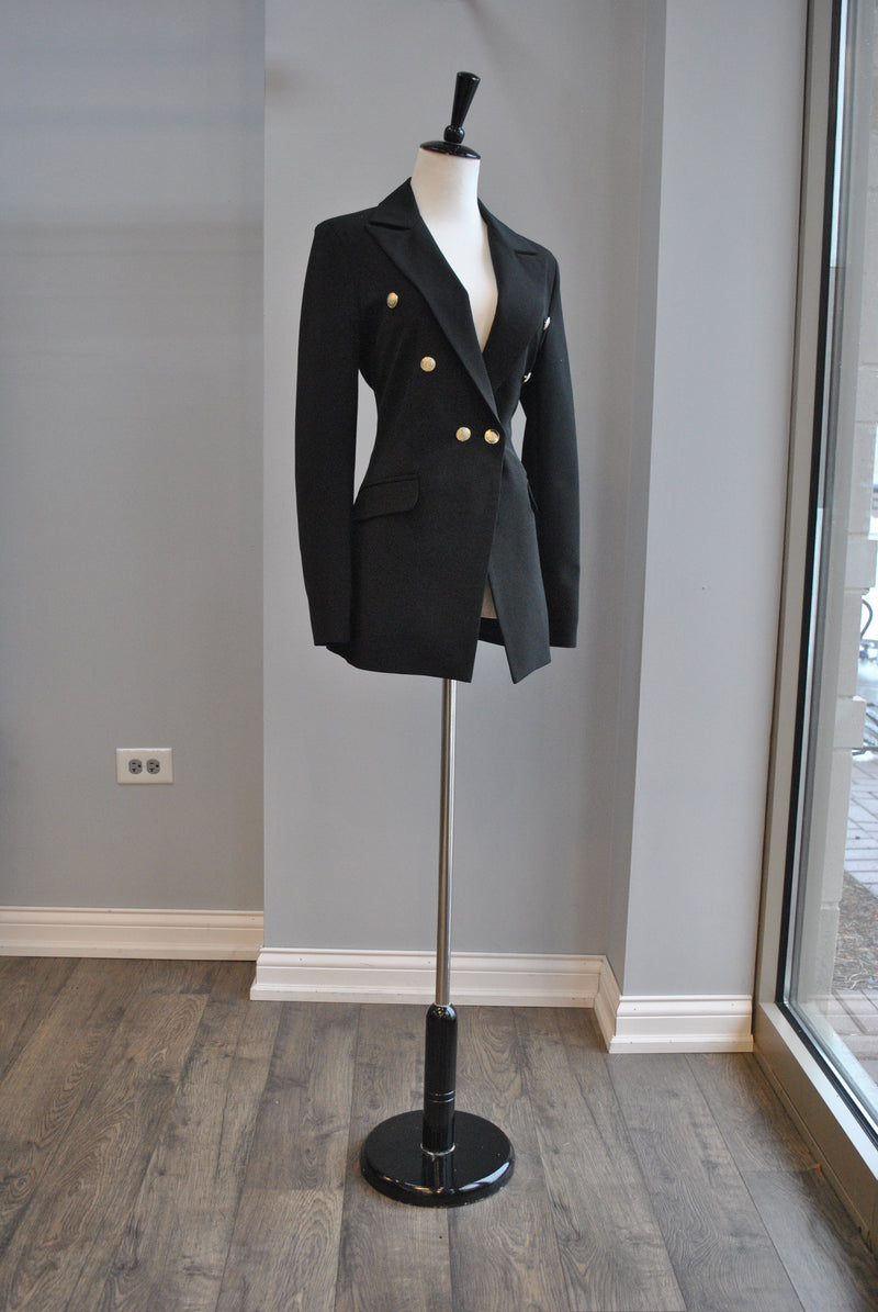BLACK DOUBLE BREASTED BLAZER