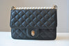 BLACK GUILTED CROSSBODY BAG