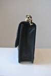BLACK GUILTED CROSSBODY BAG