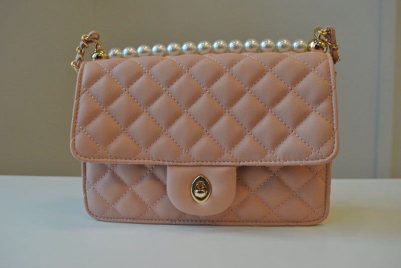BLUSH PINK GUILTED SMALL CROSSBODY BAG
