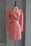 SALMON COLOR JACKET DRESS WITH A BELT