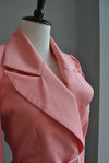 SALMON COLOR JACKET DRESS WITH A BELT