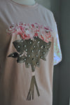 BLUSH PINK GRAPHIC T-SHIRT WITH SEQUIN SLEEVES