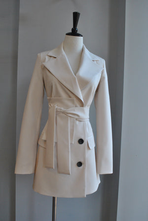 BEIGE JACKET WITH A BELT
