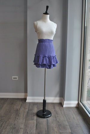 PURPLE MINI PLEATED SKIRT