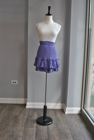 PURPLE MINI PLEATED SKIRT