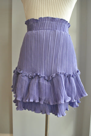 PURPLE MINI PLEATED SKIRT