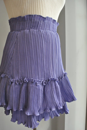 PURPLE MINI PLEATED SKIRT