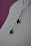 STERLING SILVER IN GUNMETAL FINISH WRAP NECKLACE