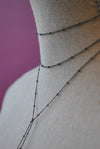 STERLING SILVER IN GUNMETAL FINISH WRAP NECKLACE