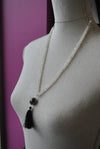MOONSTONE AND LABRADORITE LONG DELICATE NECKLACE