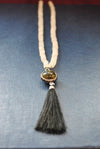 MOONSTONE AND LABRADORITE LONG DELICATE NECKLACE