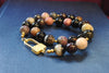 MULTI COLOR TOURMALINES AND OVERSIZE CLASP WITH RHINESTONES SIMPLE NECKLACE