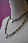 BURGUNDY FRESHWATER PEARLS AND RHINESTONES DROP NECKLACE