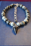 EAGLE EYE AND BLACK ONYX PENDANT NECKLACE