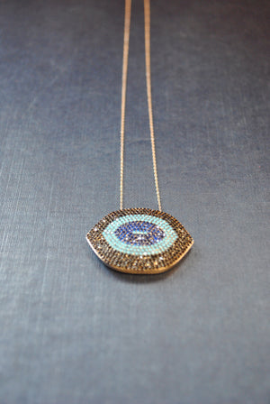 RHINESTONES ANGEL EYE NECKLACE