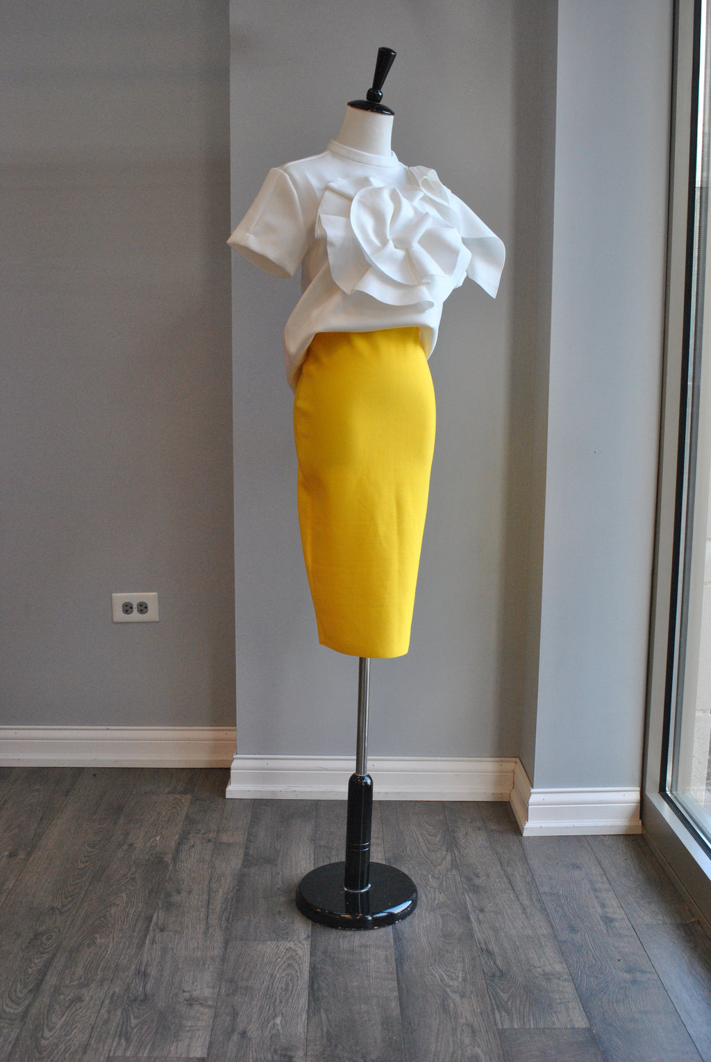 YELLOW PENCIL BANDAGE SKIRT