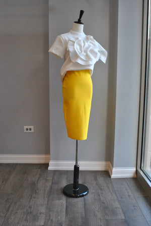 YELLOW PENCIL BANDAGE SKIRT