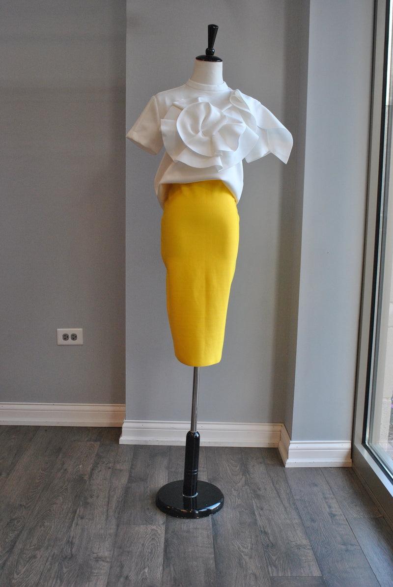 YELLOW PENCIL BANDAGE SKIRT