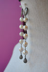OFF WHITE FRESHWATER PEARLS LONG EARRINGS