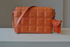 PEACH CROSSBODY GUILTED BAG