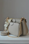 CARAMEL FAUX CROCODILE LEATHER CLUTCH / CROSSBODY HANDBAG