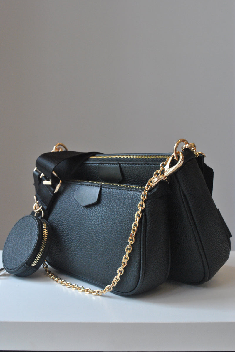 BLACK 3 IN 1 CROSSBODY BAG – Le Obsession Boutique