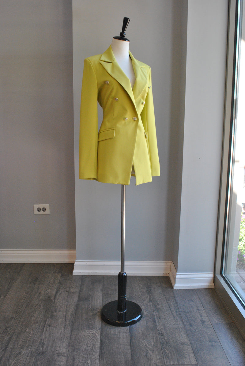 LIME GREEN FIT DOUBLE BREASTED BLAZER