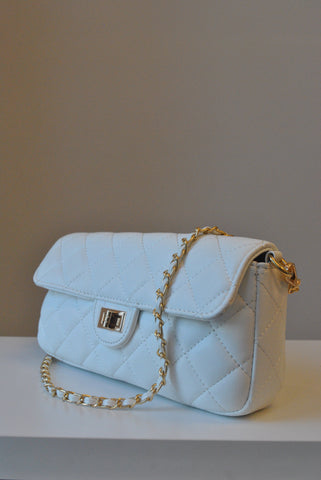 CARAMEL FAUX CROCODILE LEATHER CLUTCH / CROSSBODY HANDBAG