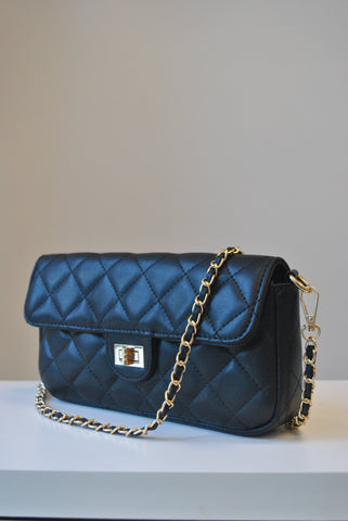 CARAMEL FAUX CROCODILE LEATHER CLUTCH / CROSSBODY HANDBAG