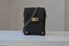 BLACK MINI CROSSBODY BAG WITH GOLD CHAIN