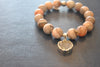 PEACH BOTSWANA AGATEAND DRUZY STATEMENT BRACELETS SET