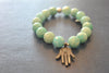 MINT AMAZONITE AND RHINESTONES STATEMENT BRACELETS SET