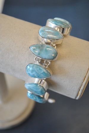 SILVER COLLECTION - LARIMAR STATEMENT BRACELET