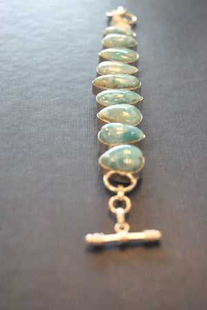 SILVER COLLECTION - LARIMAR STATEMENT BRACELET