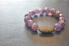 AMTHYST AND RHINESTONES STRETCHY STATEMENT BRACELET SET