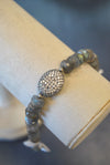 LABRADORITE AND RHINESTONES DELICATE BRACELET